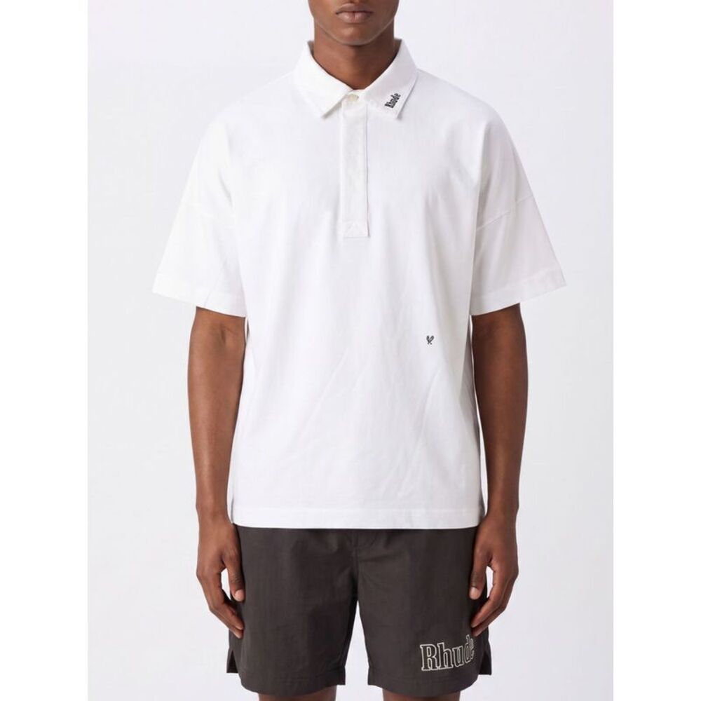 Rhude Men Rhude Relaxed Fit Cotton Polo Shirt With Dropped Shoulders